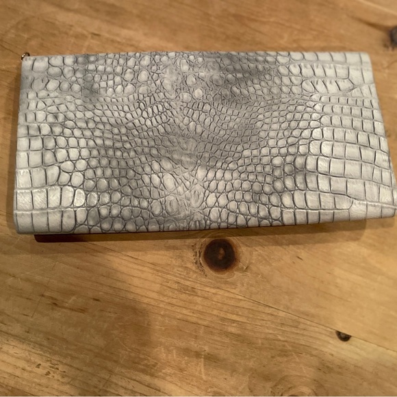 BISOUS Animal Skin Leopard Lined Clutch cocktail Dressy Boho Festival - Picture 6 of 8